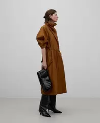 Vestido cuello alto algodón mujer