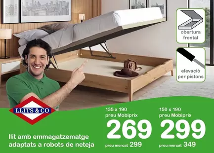 Canapé de madera con patas modelo Eiffel