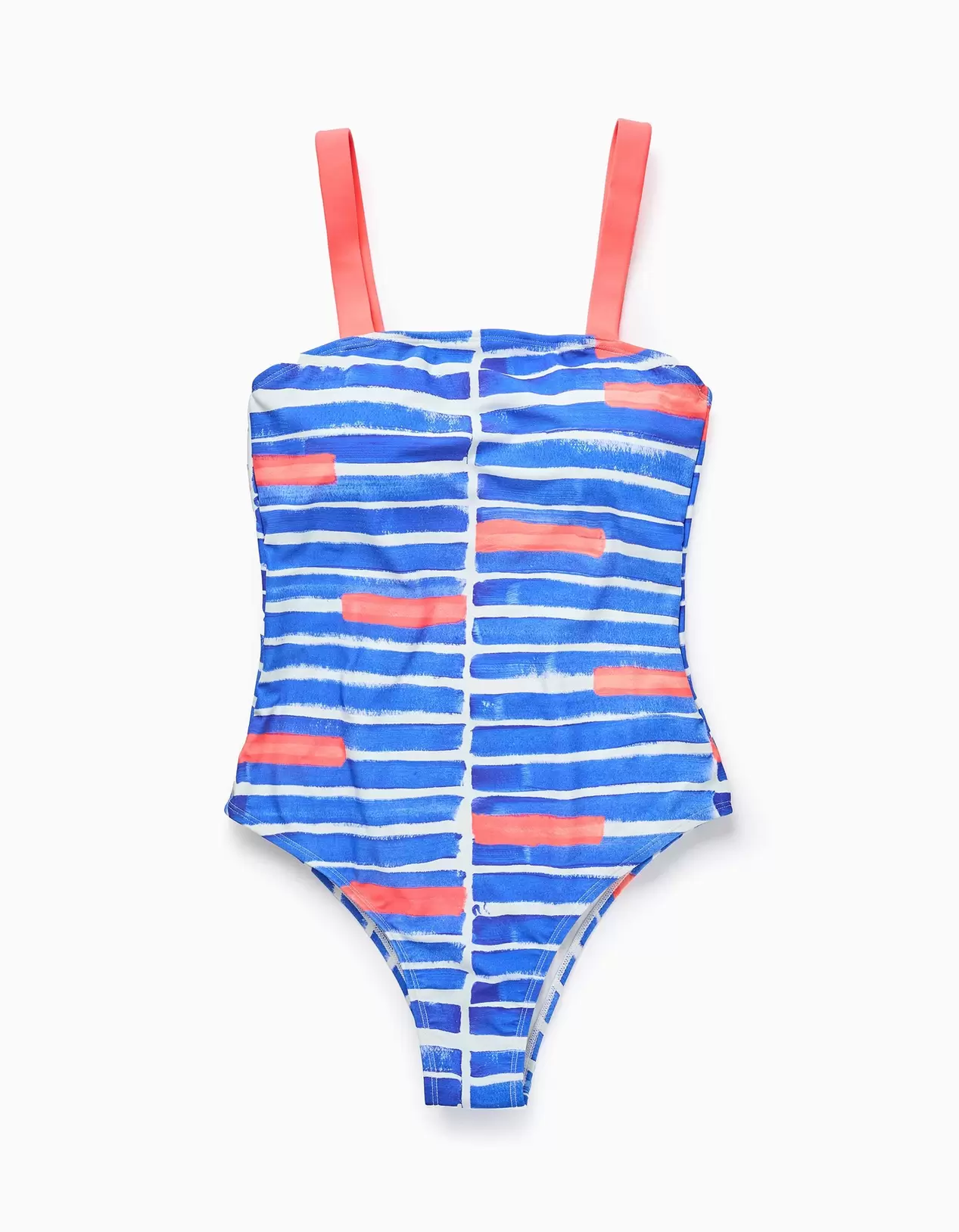 Swimsuit for Women 'You&Me x Graça Paz', Blue/White/Neon Coral