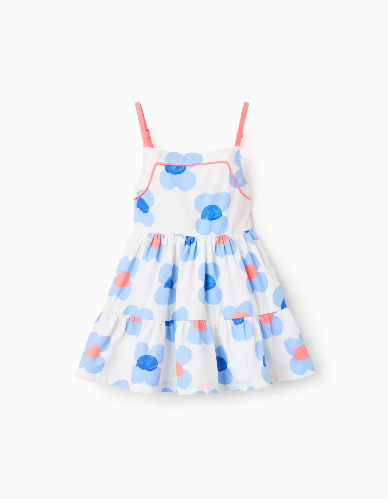 Floral Cotton Dress for Baby Girls 'You&Me', White/Blue/Multicolour