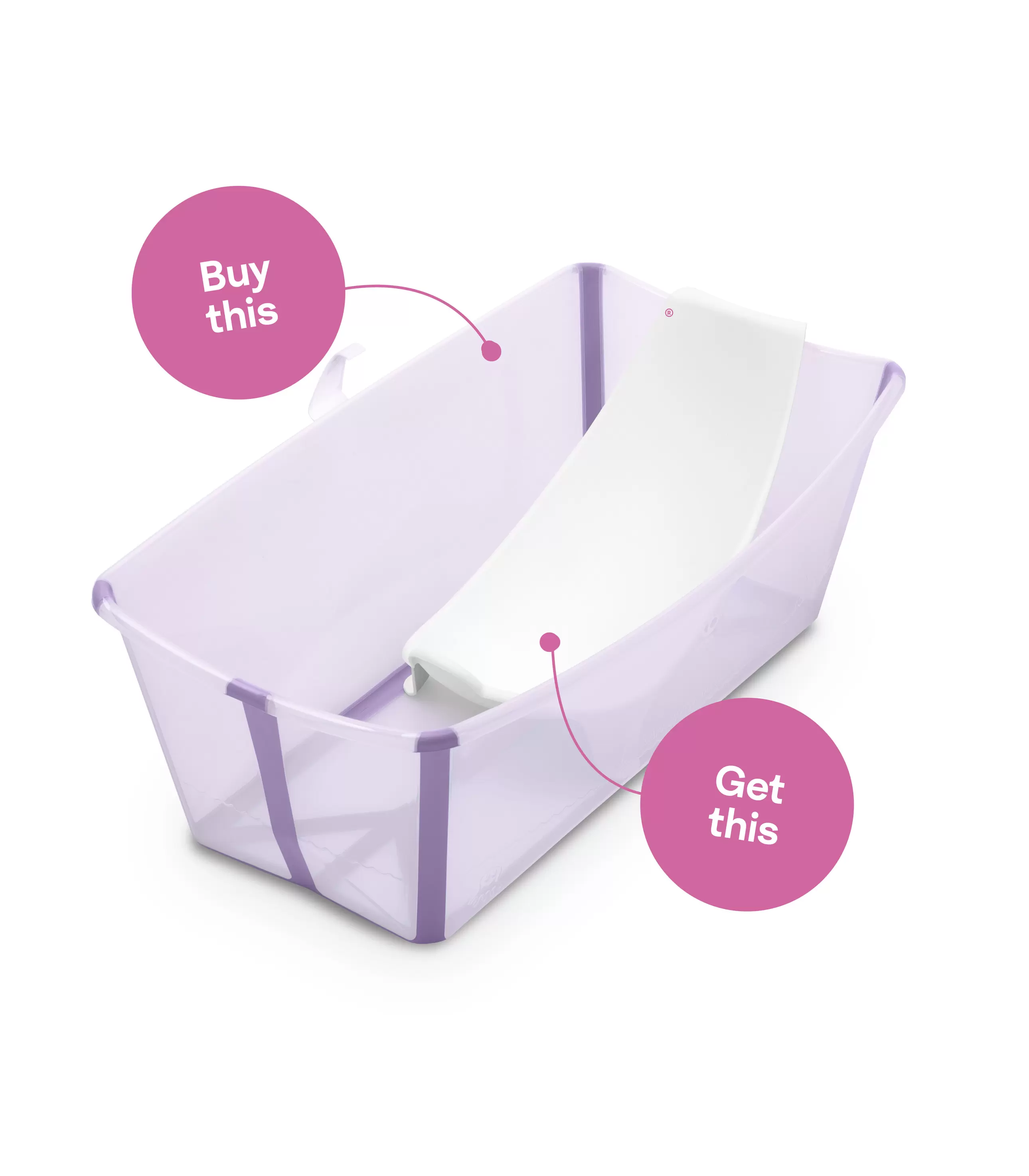 Bañera Stokke® Flexi Bath® con soporte para recién nacido