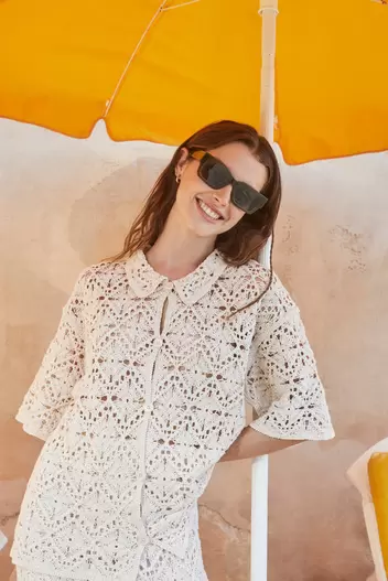 CHAQUETA MANGA CORTA CROCHET
