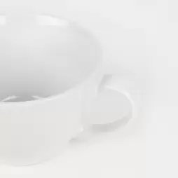 Taza con plato de cerámica blanca 45cl