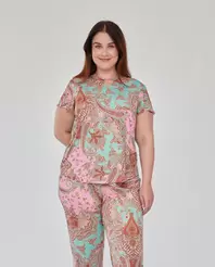 CAMISETA ESTAMPADA MANGA CORTAROSA