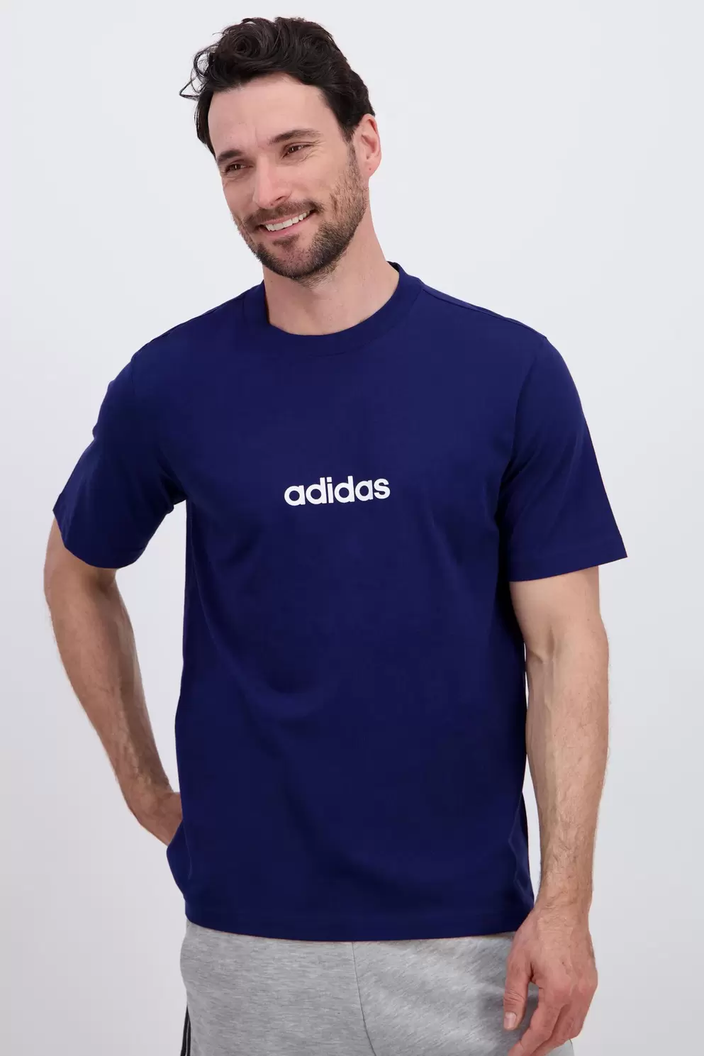 Linear Camiseta Algodón Hombre Azul