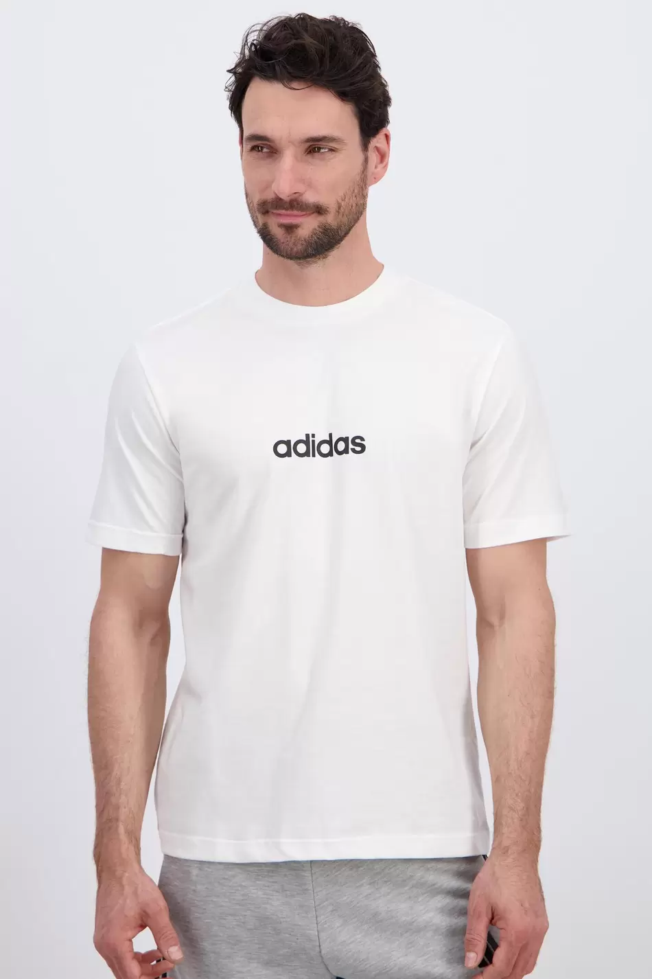 Linear Camiseta Algodón Hombre Blanco