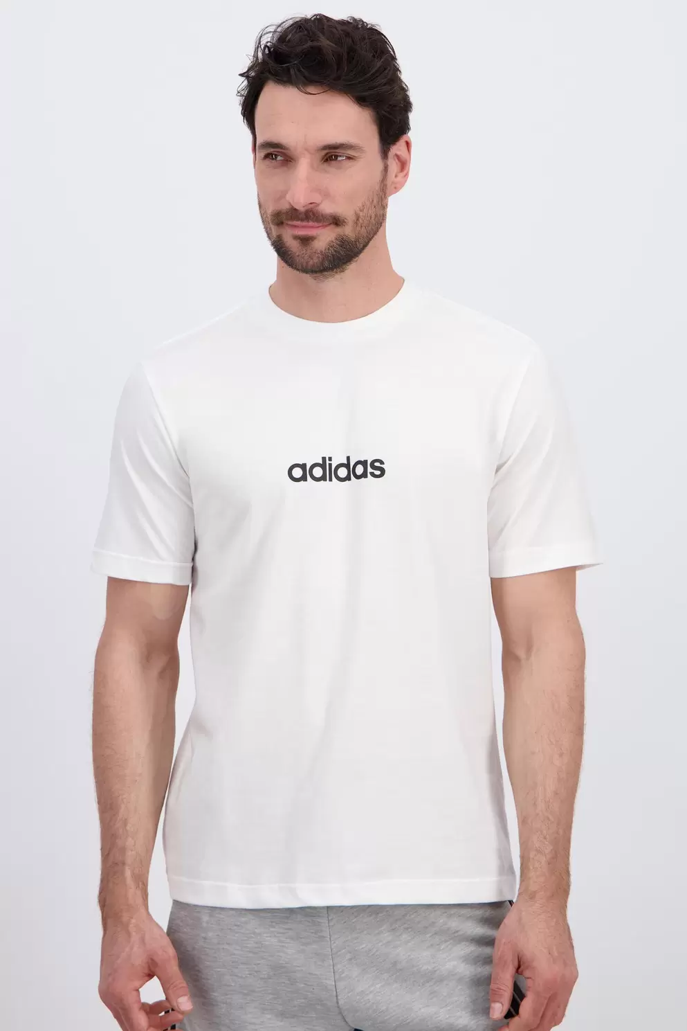 Linear Camiseta Algodón Hombre Blanco
