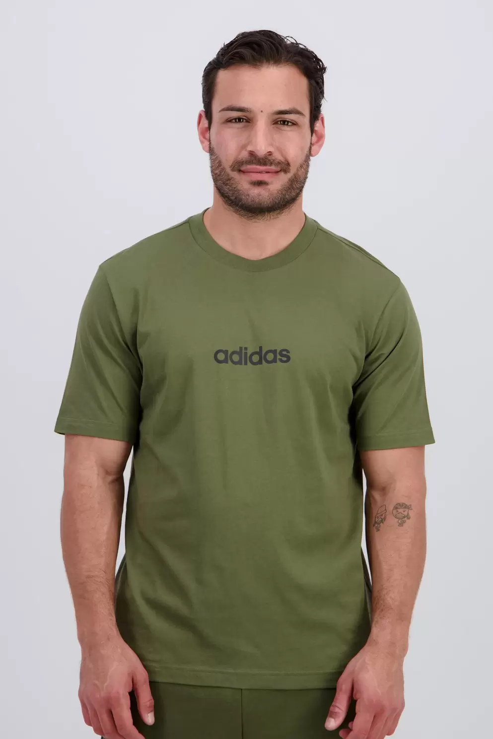 Linear Camiseta Algodón Hombre Verde