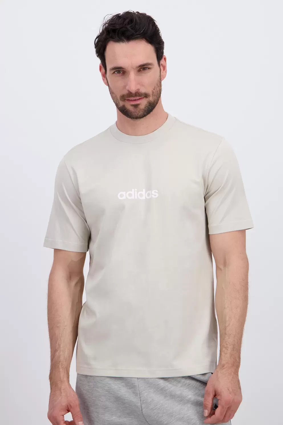 Linear Camiseta Algodón Hombre Marrón