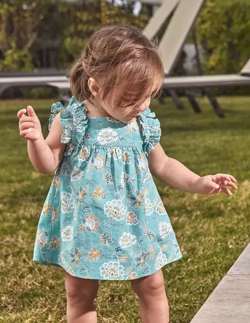 Vestido estampado flores azul claro