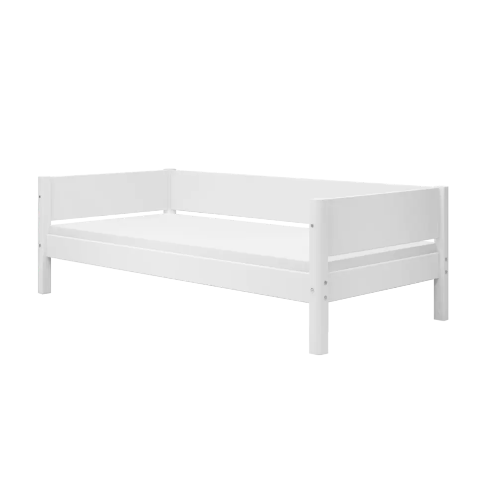 Single Bed with Safety Rail, 90x200 cm, White