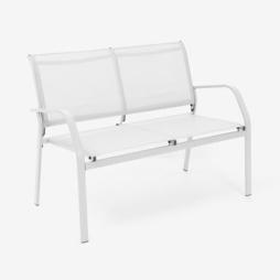 Sofá de jardín de 2 plazas de aluminio blanco Balcony 110x60x84cm
