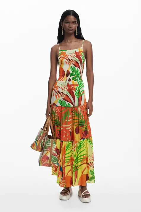 Vestido volantes tropical