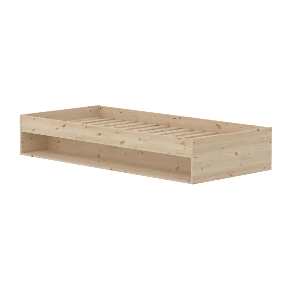Single Bed with Shelf, 90x200 cm, Pine