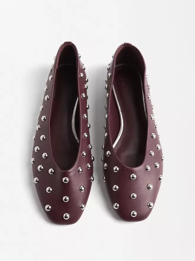 Ballet flats with studs