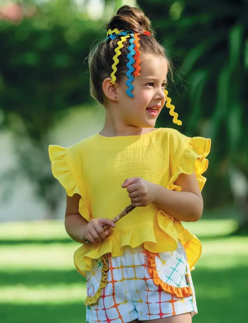 Bermuda multicolor tie dye niña