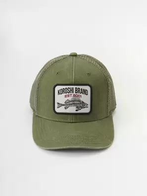Trucker Cap with Front Patch in Green for Men