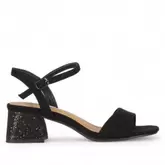 Sandalias tacón chika 10 negros bajos melania