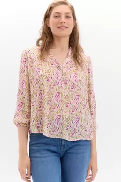 Blusa plumetti cuello mao