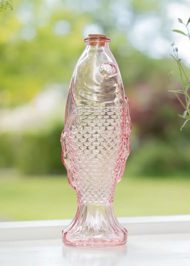 Botella de vidrio pez rosa - 530 ml