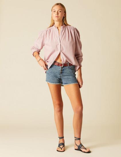 SHORT BOTONES VAQUERO AZUL
