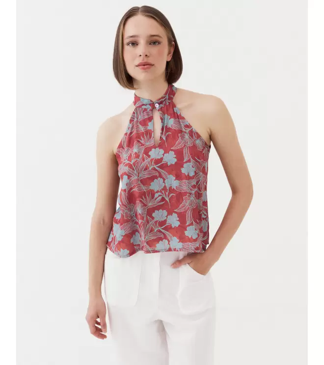 TOP HALTER FLORES
