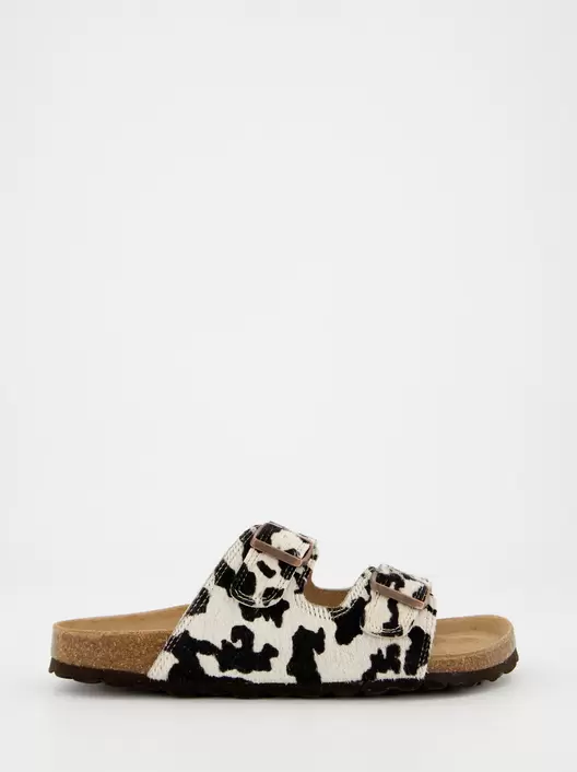 Proveedor: Ulanka Sandalias planas piel con pelo estampado animal - Mindi