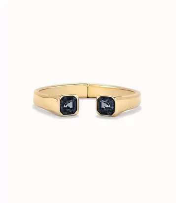 Cuff bracelet with black crystal