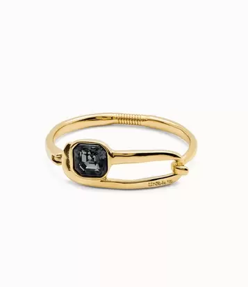 Bangle bracelet with a black crystal