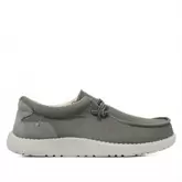 Zapatos sport lobo tipo nauticos kaki con cordones elásticos