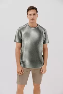 Striped slub T-shirt