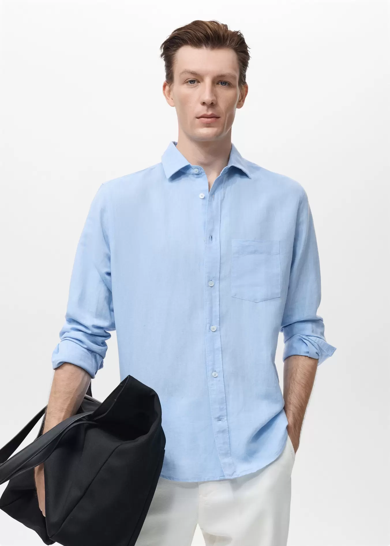 Camisa lino bolsillo