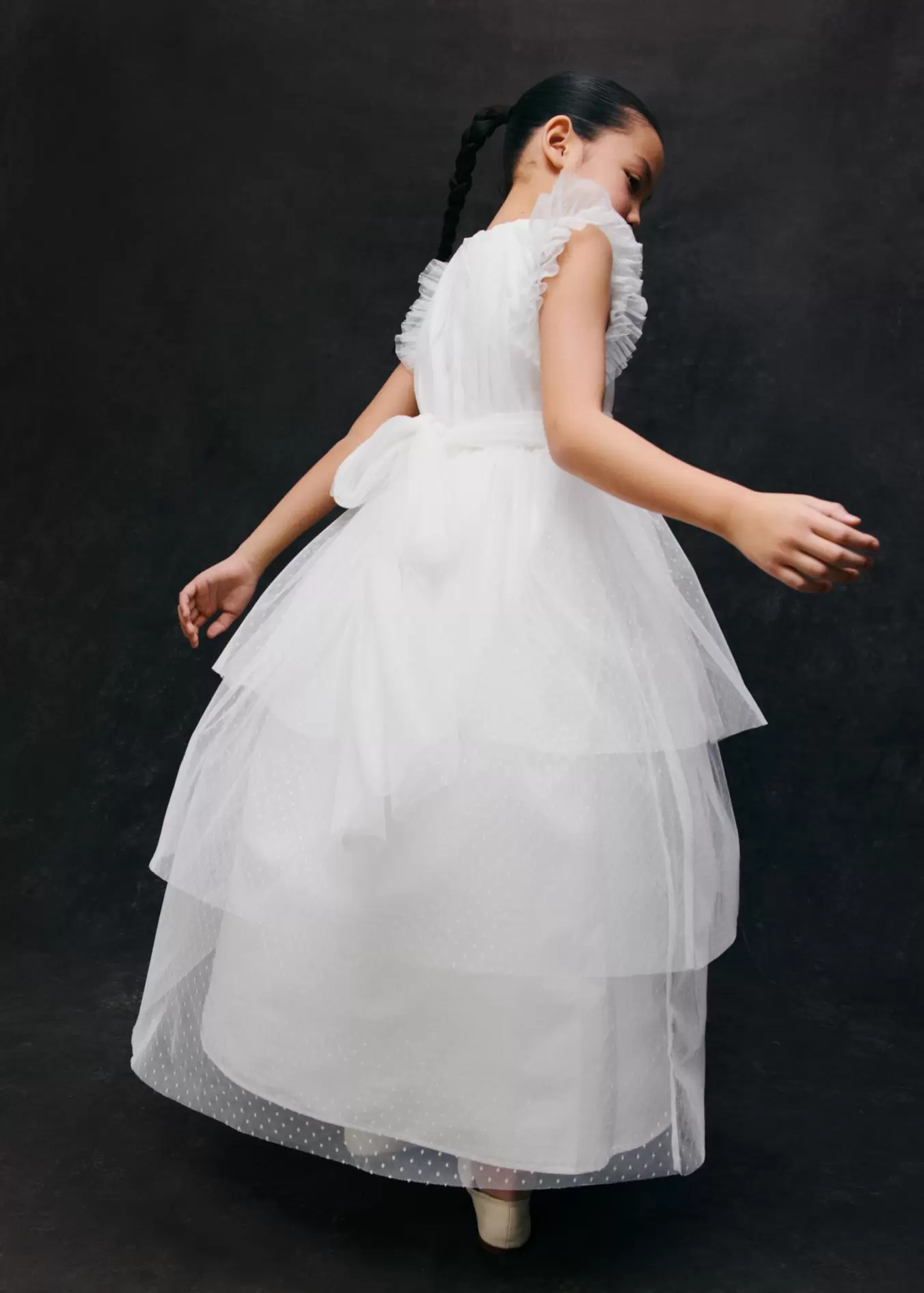 Vestido plumeti volantes