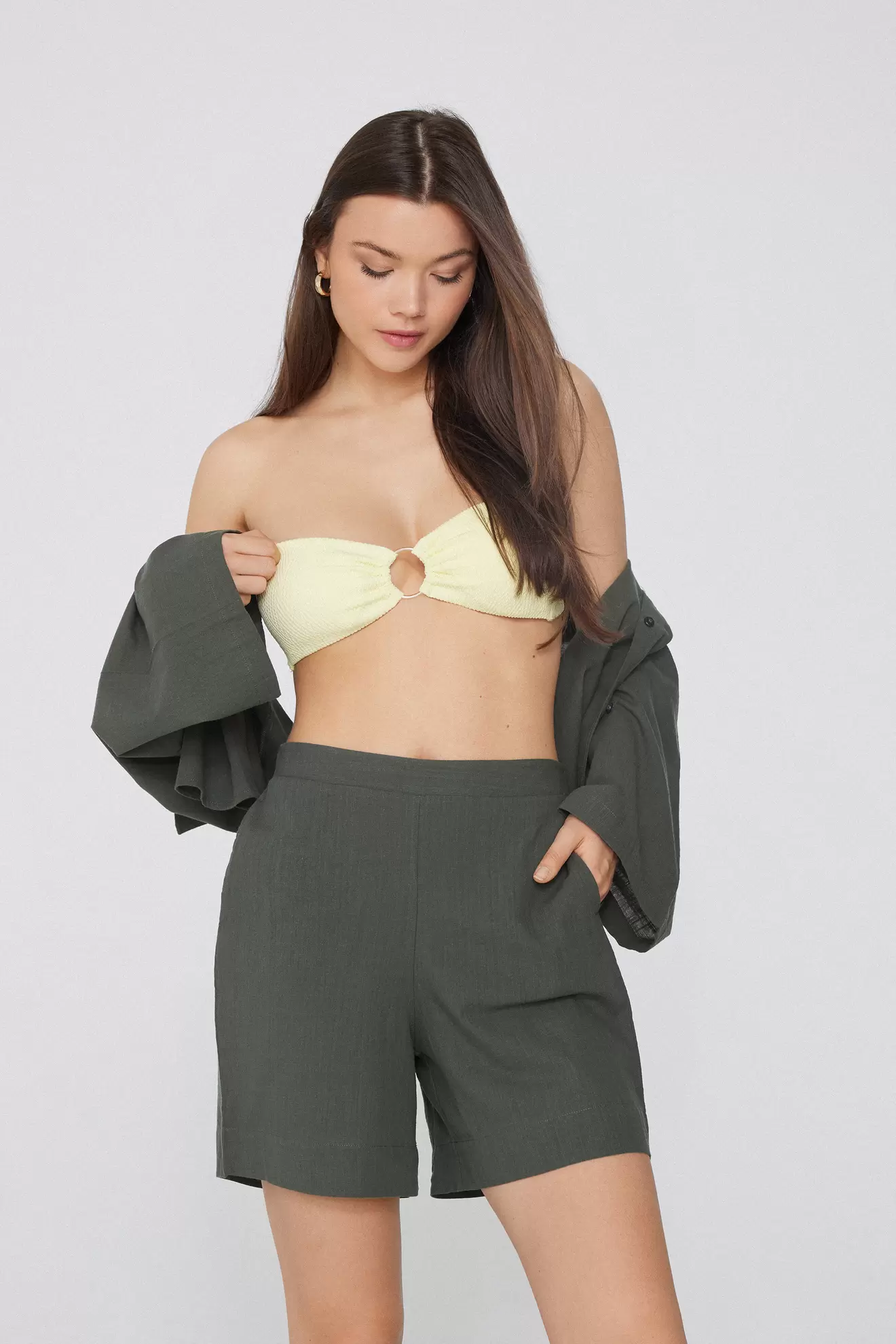 Shorts Cintura Alta 100 % Algodón