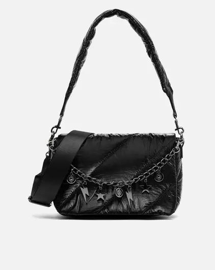 Bolso de hombro acolchado en nylon con asa bandolera extraíble