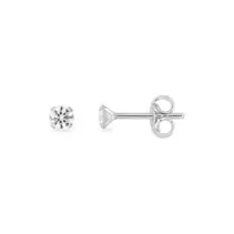 Pendientes en oro blanco 18K y circonita 3 mm