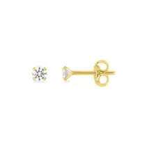 Pendientes en oro 18K y circonita 3 mm