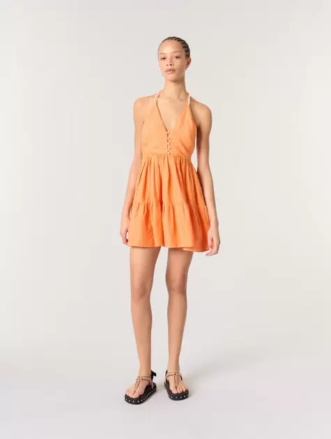 Vestido corto de lino
