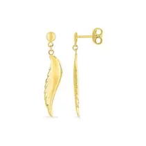 Pendientes largos alas de angeles oro amarillo 9K