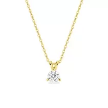 Collar de oro amarillo 9K con diamante creado 0,20 ct F-VS