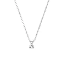 Collar de oro blanco 9K con diamante creado de 0,05 ct F-VS