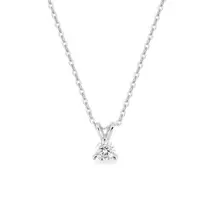 Collar de oro blanco 9K con diamante creado de 0,15 ct F-VS
