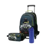 Pack Infantil Monster Race X3 | Mochila de ruedas + 2 accesorios