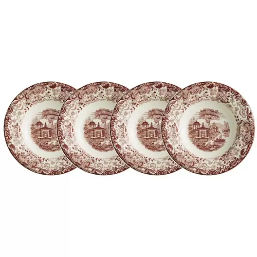 Set de 4 platos hondos colección 202 Rosa
