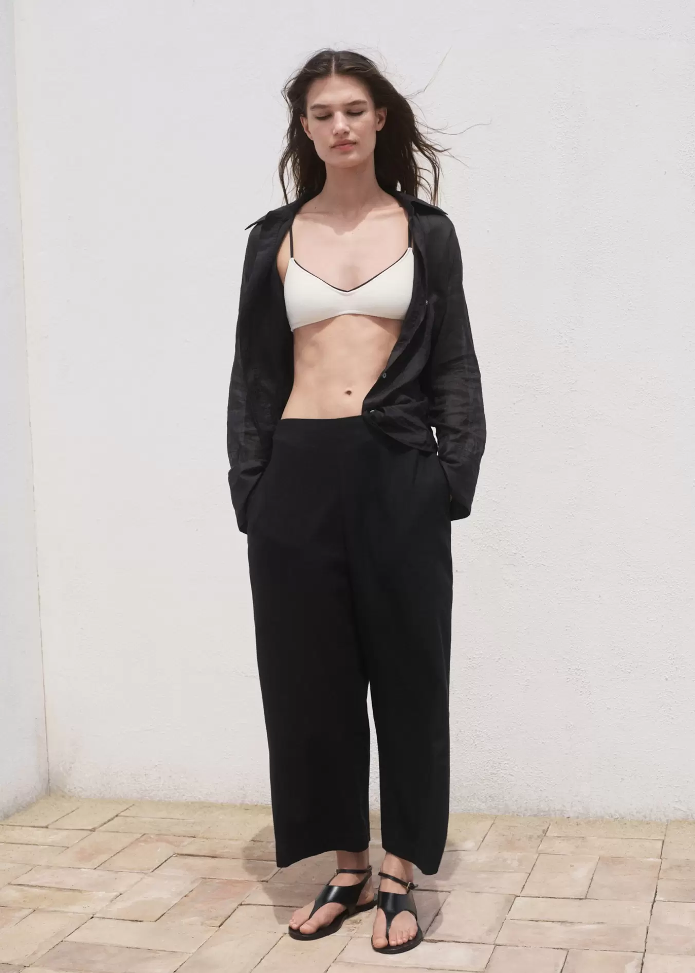 Pantalón crop lino