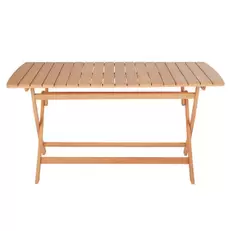 Sohan - Table de jardin pliante en bois d'eucalyptus 4/6 personnes L150