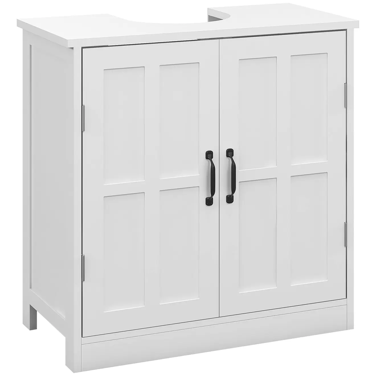 Mueble de baño Rustic Kleankin 1 armario + 1 estante ajustable blanco 60x60x30 cm