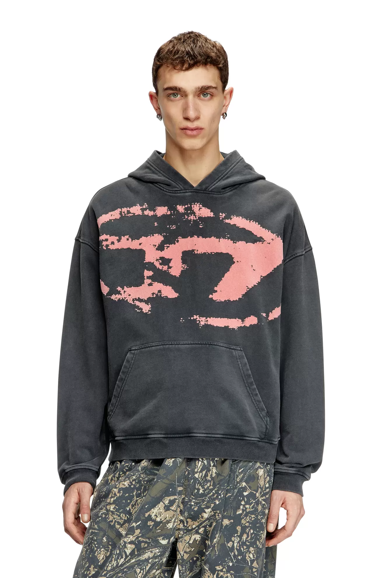Sudadera con capucha con logotipo Oval D en relieve