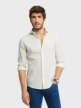 CAMISA LINO RAYAS JK AMARILLO