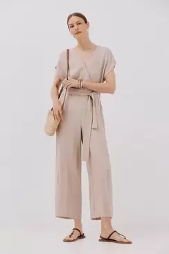 Print crossover jumpsuit